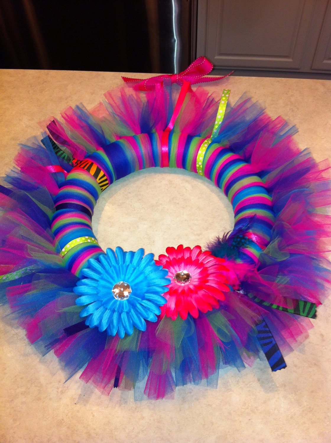 Large Custom Tulle Wreath, Pick any colors