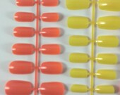Spring Orange and Yellow Fake Nails for DIY Nail Art  / Nail Spine / False Nails / Blank Nails