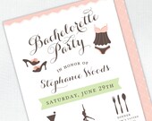 Vintage Lace Bachelorette Invitation - pink, peach, green - Custom Bachelorette Party Invite - DEPOSIT or digital delivery option Il_170x135