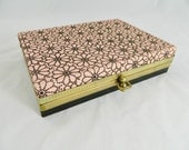 Vintage Jewelry Gift Box in Pink and Black Velvet