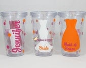 SET of 3 Personalized Wedding Tumbler 16oz - Wedding Party, Bride and Groom, Bridesmaids, Groomsmen - Wedding Season, Bridal Shower