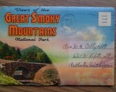 Beautifully Illustrated 1940's Great Smoky mountains Postcard Booklet