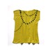 SALE // hand painted silk top.  Ink Beads on Chartreuse // ready to ship