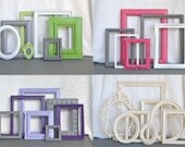 Custom Frames ORNATE Open Vintage Frames set of 5... chosen & pictured... You Pick Your Own COLORS Upcycled Frames Modern