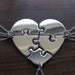 Heart shaped jigsaw puzzle pendants necklaces