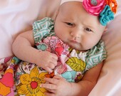 Infant Peasant Style Dress Bright Spring Floral
