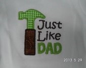 Boys Embroidered Shirt Just Like Dad Custom Embroidery