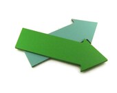 Set of Two Chalkboard Arrows - Turquoise and Green Arrow Signs with Magnetic Backs - Write on Signs