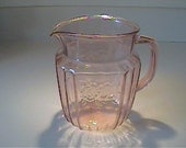 Vintage 1930's pink Mayfair 6" milk pitcher - depression glass