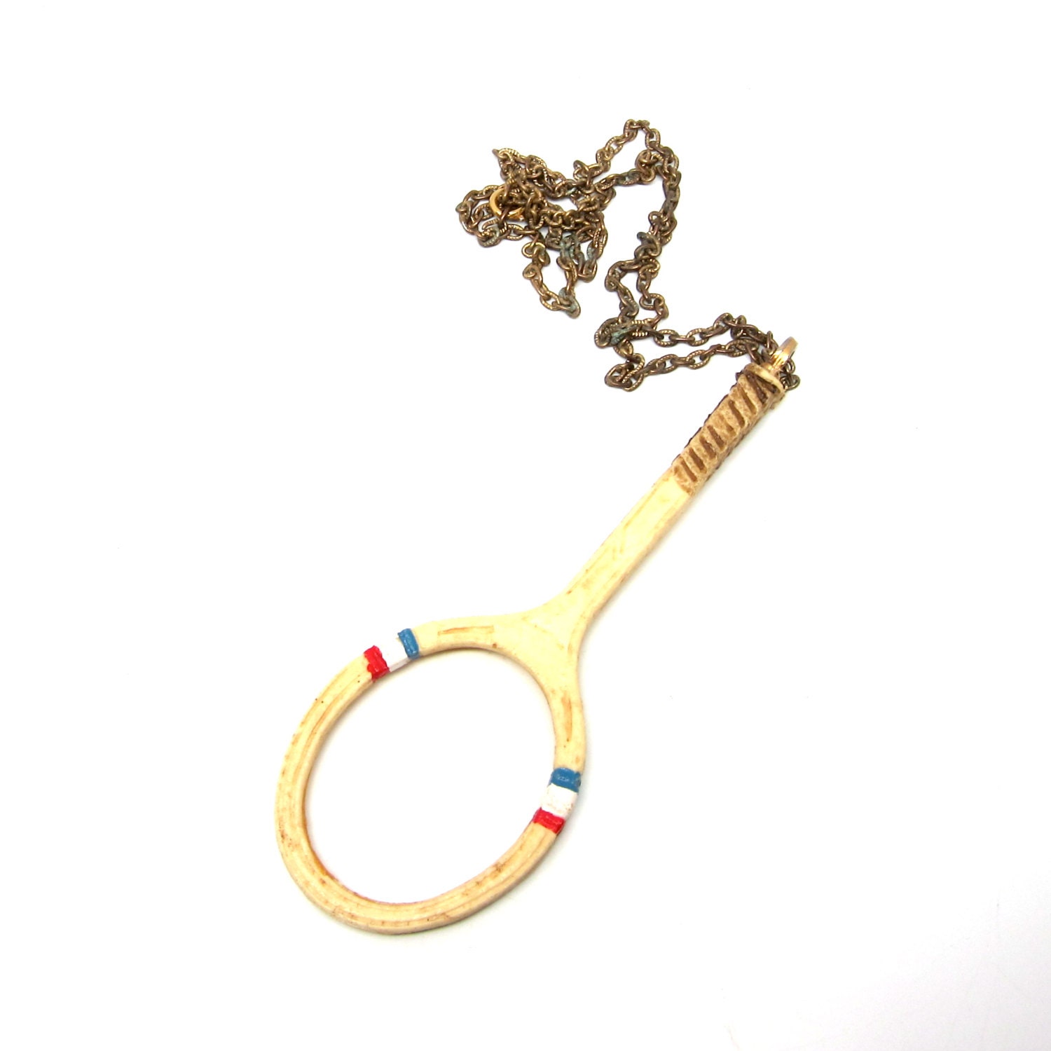 Vintage Tennis Necklace Racket Luca Razza Jewelry 1960s