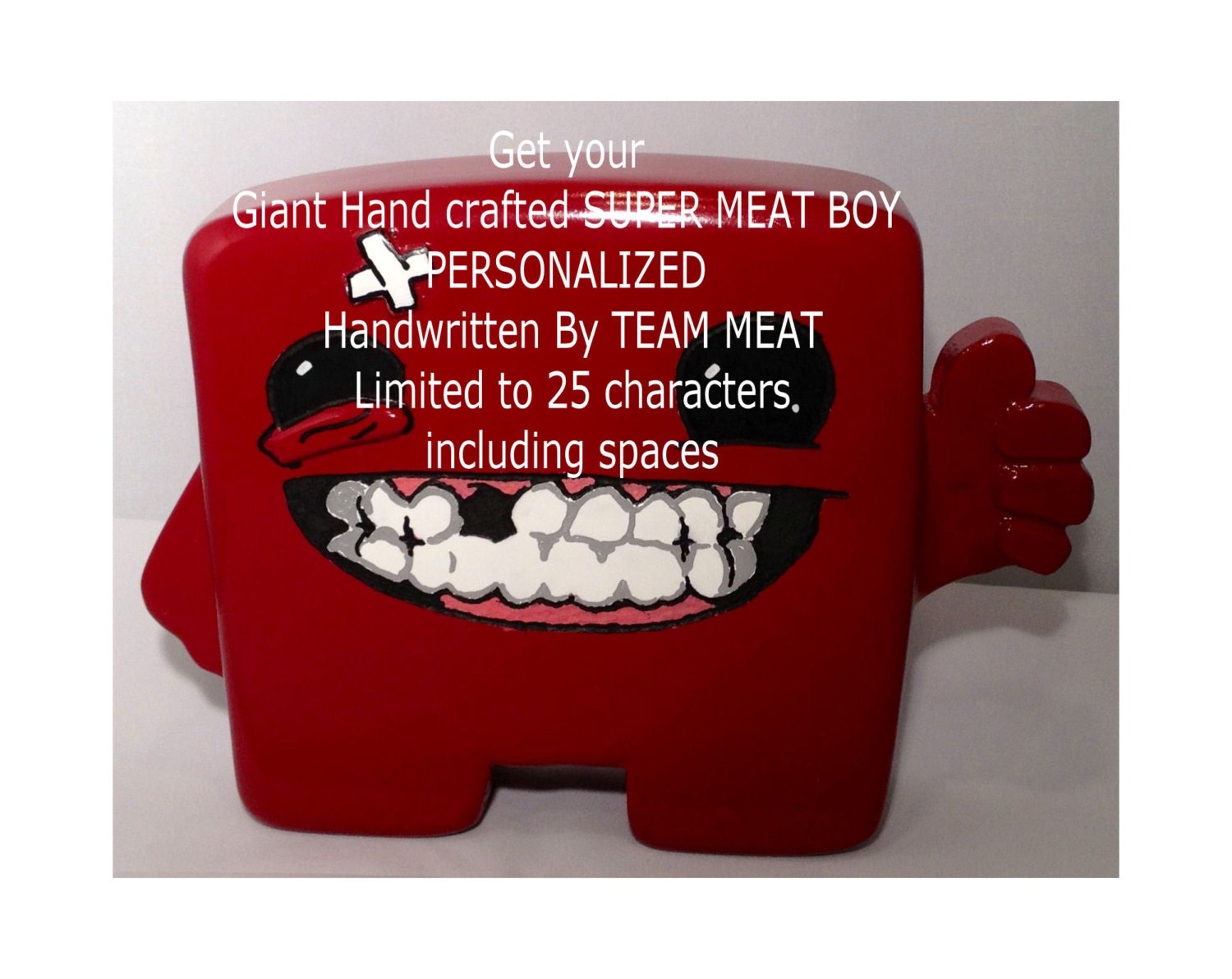 PERSONALIZED Giant Hand crafted Super Meat Boy