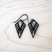 Little Dagger Lasercut Leather Earrings - Black