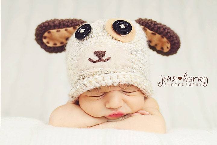 Puppy Hat and Bone Photo Prop