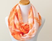 infinity scarf loop scarf - rayon - hand dyed tangerine