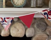 Fabric Bunting, Pennant Banner, Party Flag with Paisley & Polka Dots