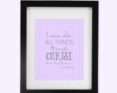 Philippians 4:13 "I can do all things through Christ" Printable Home Decor Artwork - High Resolution JPG