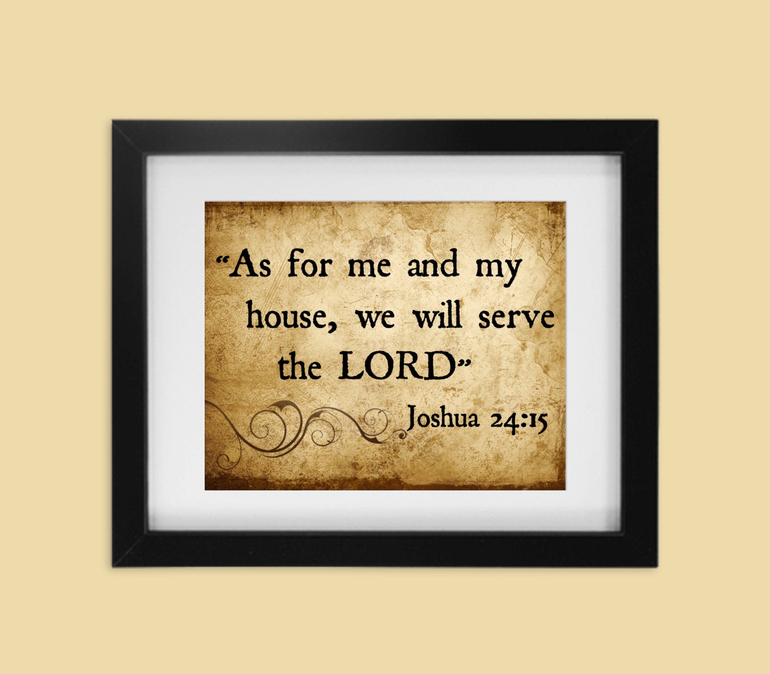 Joshua 24:15 "As for me and my house, we will serve the Lord" - Printable Home Decor Artwork - High Resolution JPG - PIY