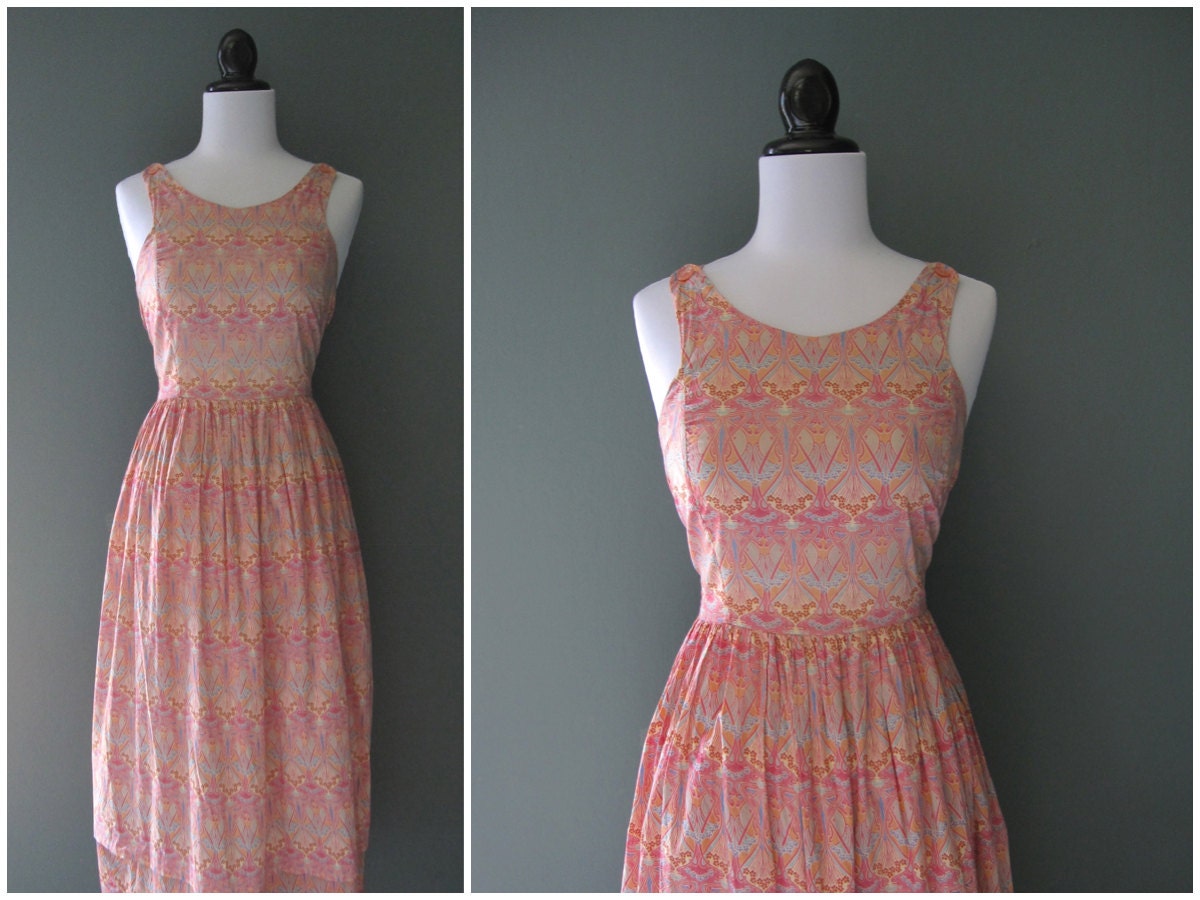 vintage 1980s pink liberty of london summer dress