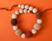 SALE 20%-Brown Sugar Nursing Necklace/Teething Necklace-Brown Beige