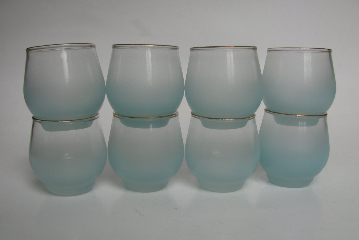 SALE Retro set of 8 Blendo Roly Poly Glasses