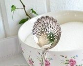 Sugar sifter server vintage Swedish silver plate shell shaped