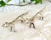 Knife rests vintage  dachshunds one pair shabby animal rests