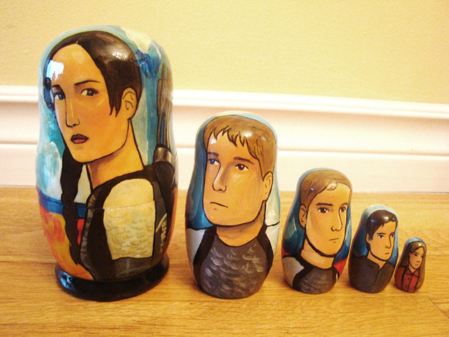 Set of Five Hunger Games Catching Fire Nesting Dolls