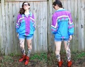Vintage // 1990's Grunge  Windbreaker // Hip Hop Jacket // Navajo Aztec Pattern // Tribal Size L
