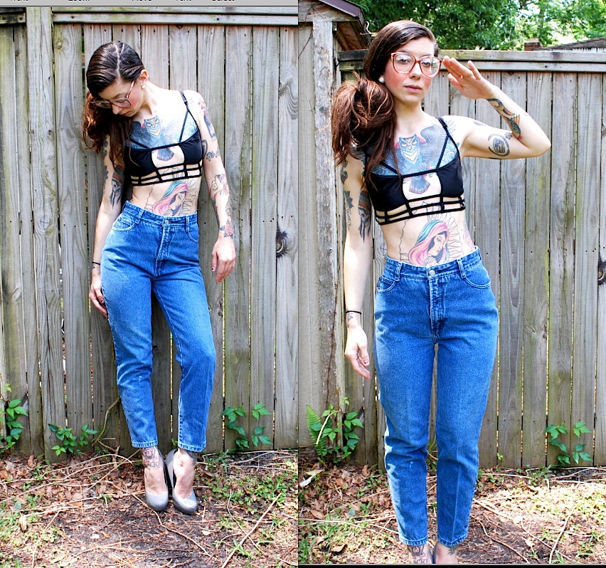 Vintage // High Waisted 90's BONGO Jeans // Grunge Denim Distressed // Small 4