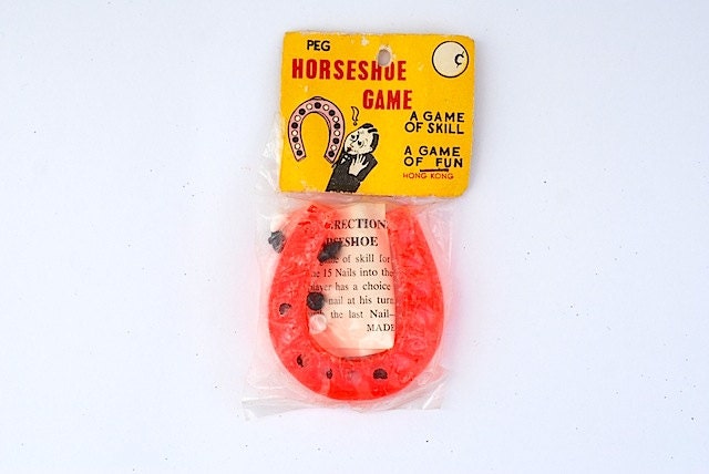 1950 Horseshoe Game Made In Hong Kong, Kid Mid century Car Travel Game