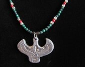 Kneeling Winged Isis Goddess Rosary Necklace