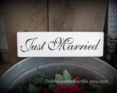 Just Married   -- Wedding -- Painted Wooden Signs