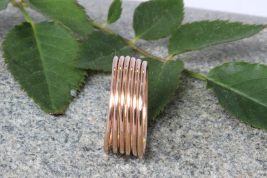 6 set of 14k Gold Fill Smooth Ring.Gold Stack Ring.Single Plane Ring.Stackable Ring.Gold Fill Shinny Ring.