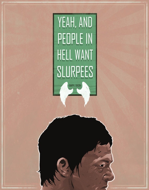 Daryl Dixon - The Walking Dead - 11x14 walking dead, zombie, daryl, walkers, slurpee