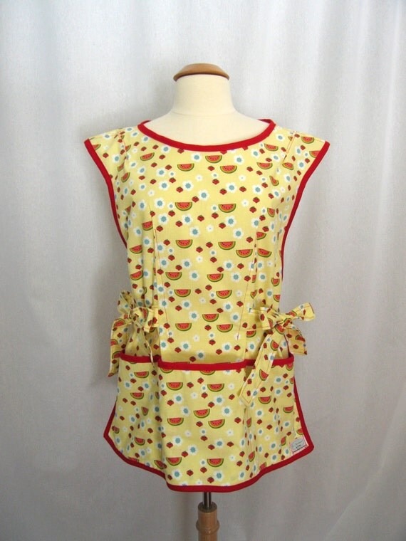 Yellow Cobbler Apron Smock Apron Over the by ItsHandmadebyArianne