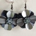 Vintage Indigo Flower Rhinestone Upcycle Recycle Aluminum blue