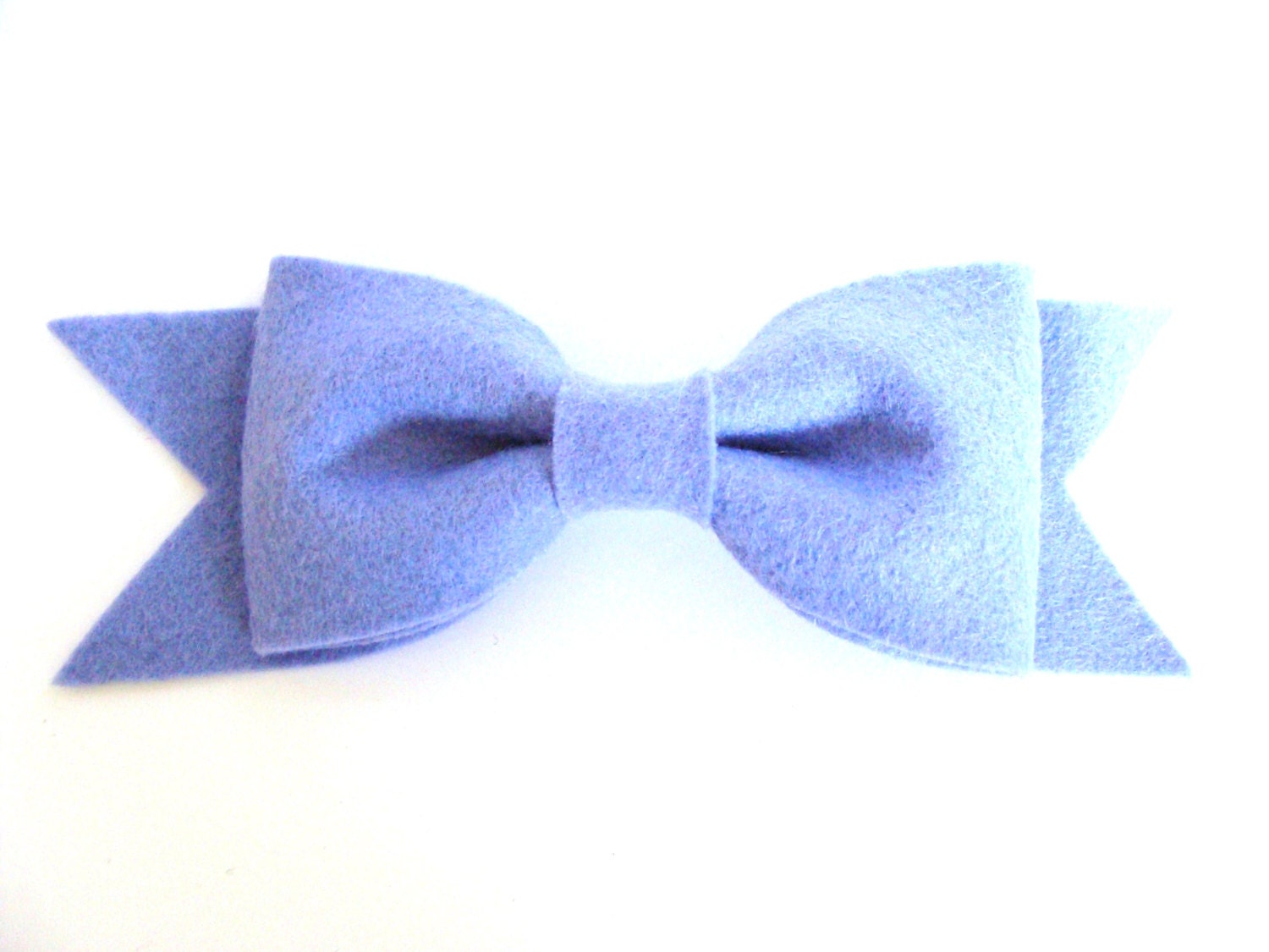 Blue Wool Felt Bow Hair Clip.  For Infant, Toddler, Child, Teenager or Adult. Graceful by Anna on Etsy.