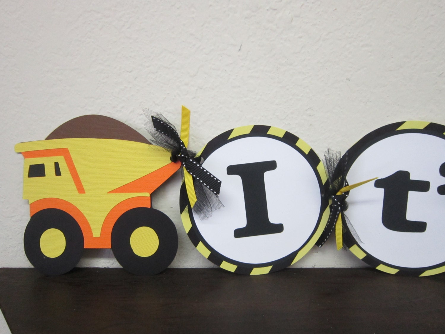 Dump Truck Construction It's A Boy Name Banner Il_170x135