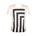 monochrome Optical black and white t shirt for men abstract design, black and white stripes squared