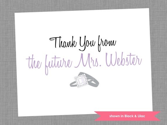 Bridal Shower Thank You Cards - Personalized Folded Note Cards - Colors and Text Customizable Il_570xn