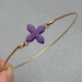Tiny Purple Turquoise Cross Brass Bangle Bracelet