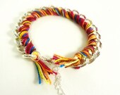 Friendship Chunky Chain Bracelet by Wrapology - rainbow, summer bracelet, woven chain