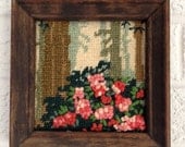 Vintage Crewel/Embroidery Art - Flowers in the Forest