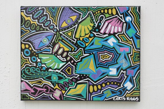 Buy paradon cigars - ORIGINAL abstract contemporary pop art fine art acrylic paint modern cubism painting