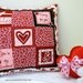 Valentine throw PILLOW, home and living, red quilted pillow,  Love all year round