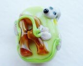R is for Rabbit - handmade lampwork focal bead