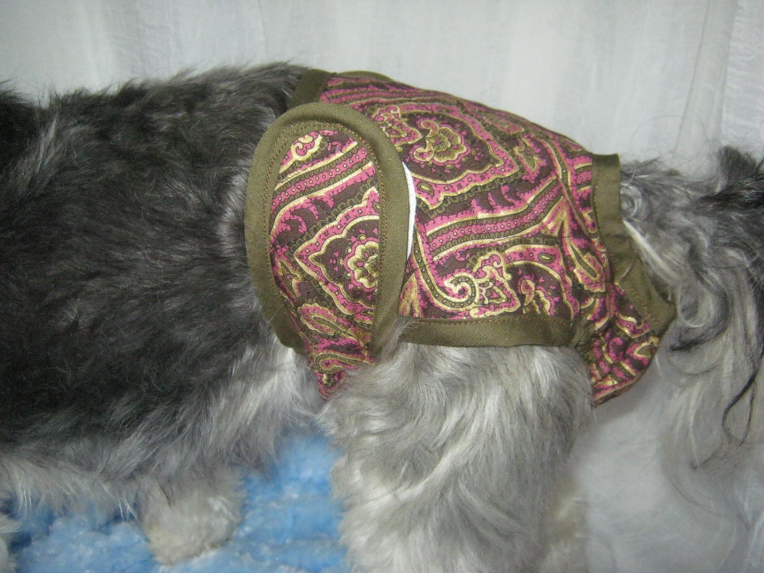 Puppy Panty in Mauves and Olive Green