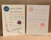 Modern Painting Birthday Party / Pottery / Birthday / Bridal Shower / Paintbrush / Fun / Girls Day / Custom Invitation by Darby Cards
