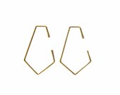gold geometric crystal point open hoops