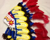 Thanksgiving Indian hat/Cherokee/, perfect newborn photo prop.